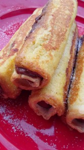 Pain de mie roulé au Nutella façon pain perdu